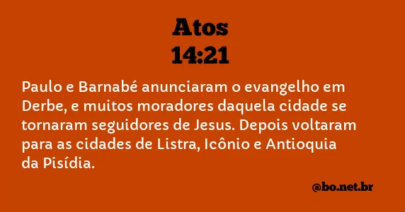 Atos 14:21 NTLH