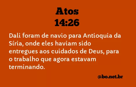 Atos 14:26 NTLH