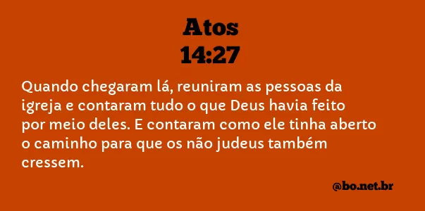 Atos 14:27 NTLH