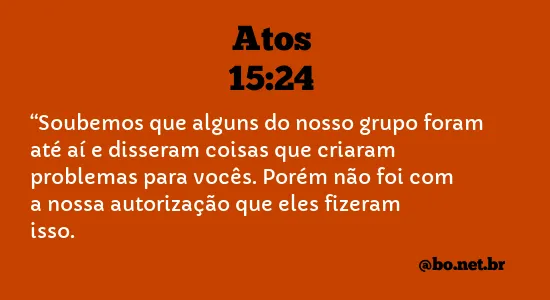 Atos 15:24 NTLH