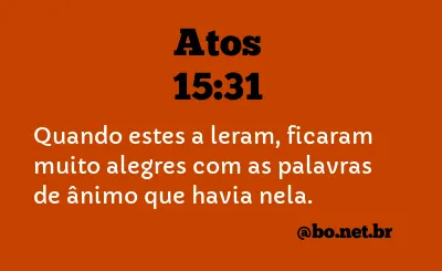 Atos 15:31 NTLH