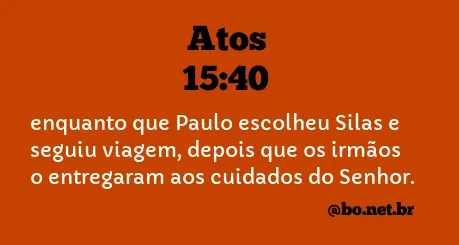 Atos 15:40 NTLH