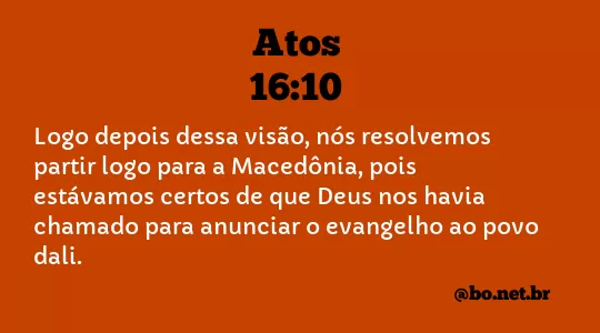 Atos 16:10 NTLH