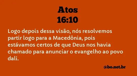 Atos 16:10 NTLH