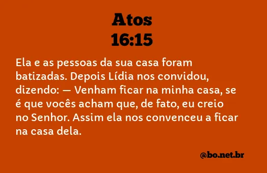 Atos 16:15 NTLH