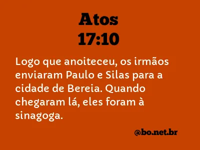 Atos 17:10 NTLH