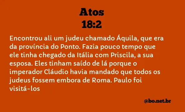 Atos 18:2 NTLH