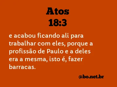 Atos 18:3 NTLH