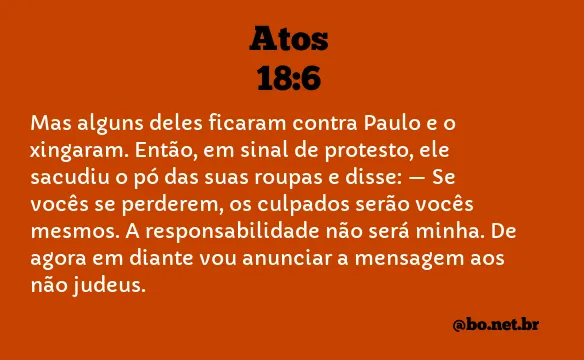 Atos 18:6 NTLH