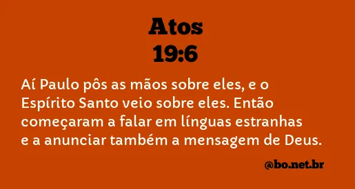 Atos 19:6 NTLH