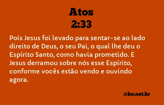 Atos 2:33 NTLH