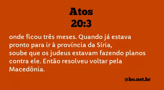Atos 20:3 NTLH