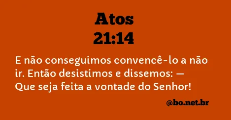 Atos 21:14 NTLH