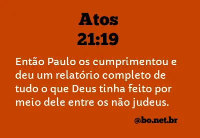 Atos 21:19 NTLH