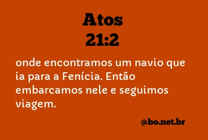Atos 21:2 NTLH