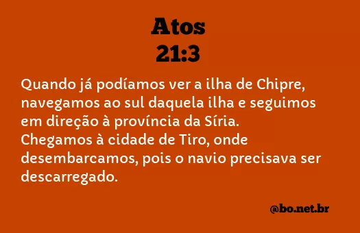 Atos 21:3 NTLH