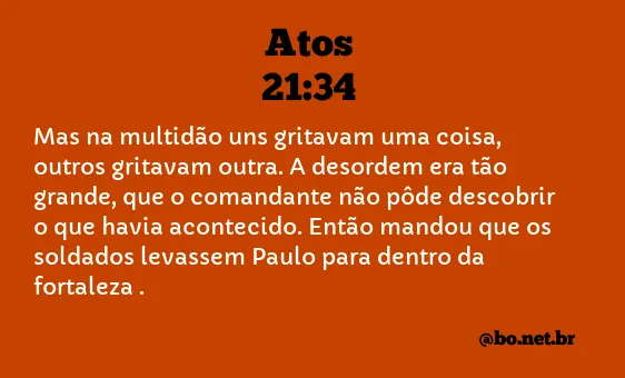 Atos 21:34 NTLH