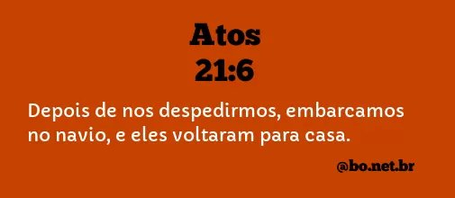 Atos 21:6 NTLH
