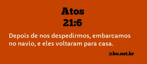 Atos 21:6 NTLH