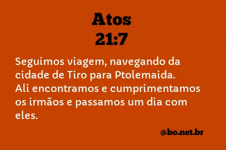Atos 21:7 NTLH