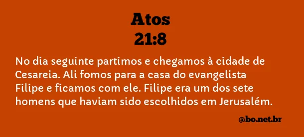 Atos 21:8 NTLH