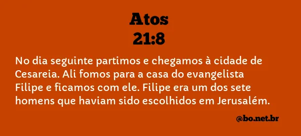 Atos 21:8 NTLH