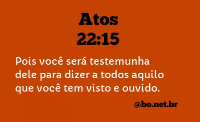 Atos 22:15 NTLH