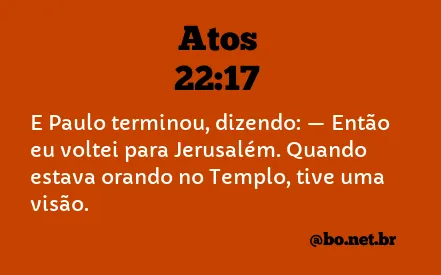 Atos 22:17 NTLH