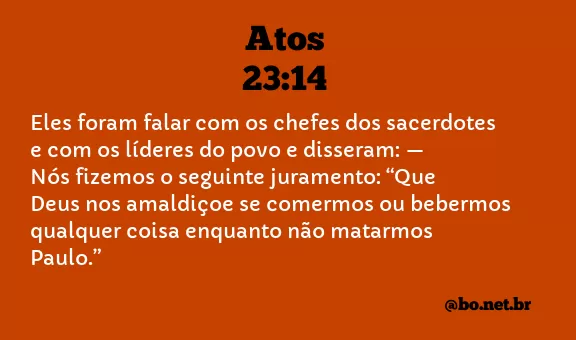 Atos 23:14 NTLH