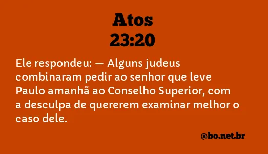 Atos 23:20 NTLH