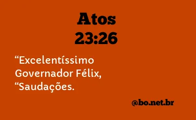 Atos 23:26 NTLH