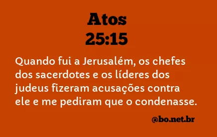 Atos 25:15 NTLH