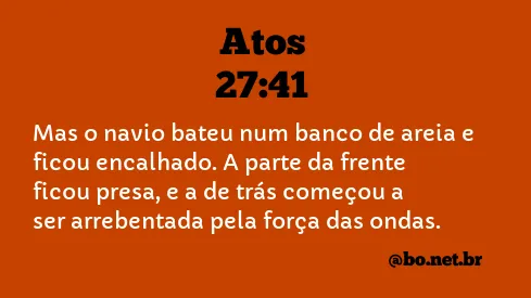 Atos 27:41 NTLH