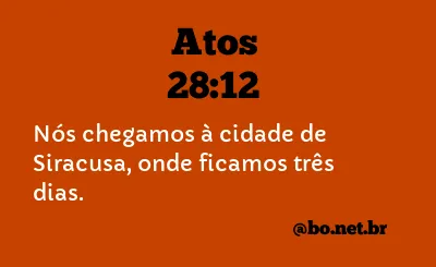 Atos 28:12 NTLH