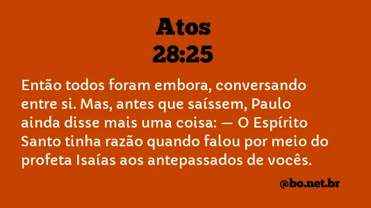 Atos 28:25 NTLH