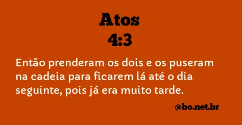 Atos 4:3 NTLH