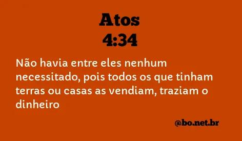 Atos 4:34 NTLH