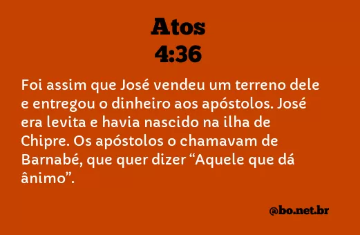 Atos dos Apóstolos 4:32-36 - Bíblia
