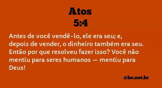 Atos 5:4 NTLH