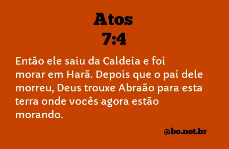 Atos 7:4 NTLH