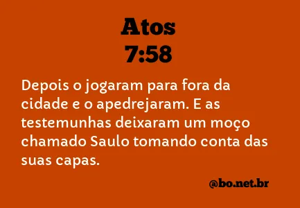 Atos 7:58 NTLH