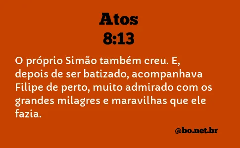 Atos 8:13 NTLH