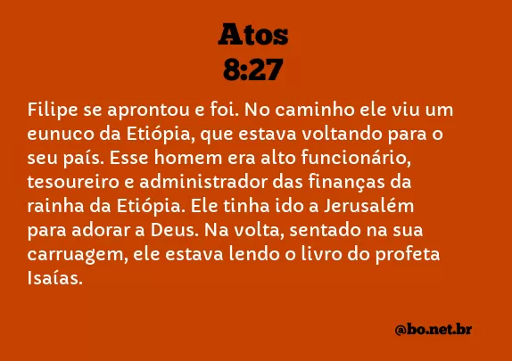 Atos 8:27 NTLH