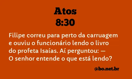 Atos 8:30 NTLH