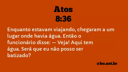 Atos 8:36 NTLH