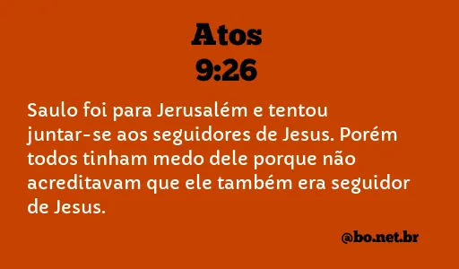 Atos 9:26 NTLH