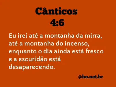 Cânticos 4:6 NTLH