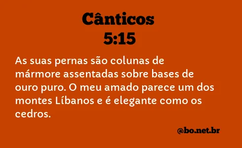 Cânticos 5:15 NTLH