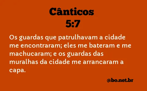 Cânticos 5:7 NTLH