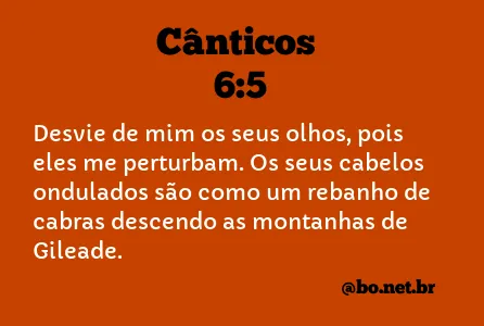 Cânticos 6:5 NTLH